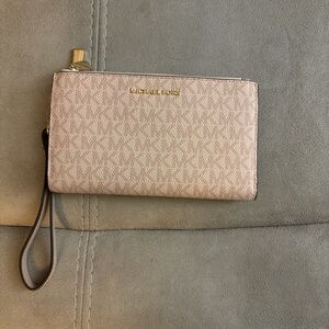 Michael Kors Blush Monogram Wristlet